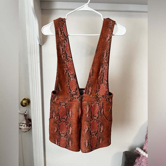 FINAL PRICE Snake Print Suede - Like Romper - Picture 1 of 4